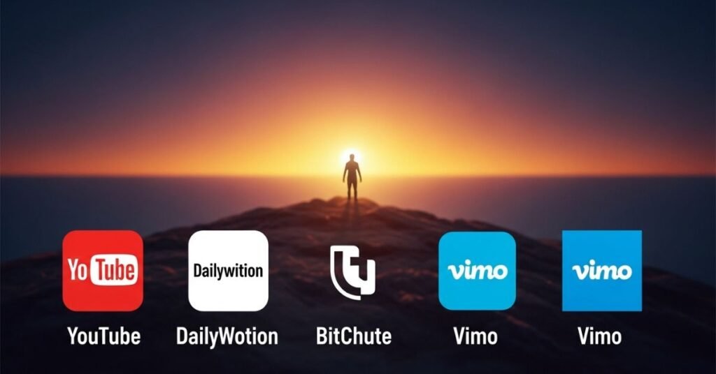 YouTube, Dailymotion, BitChute, and Vimeo